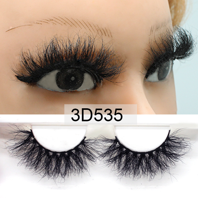 High Qquality Own Brand Private Label Black Cotton Band 3d Fluffy Real Mink Eyelashes With Custom Packing Boxes