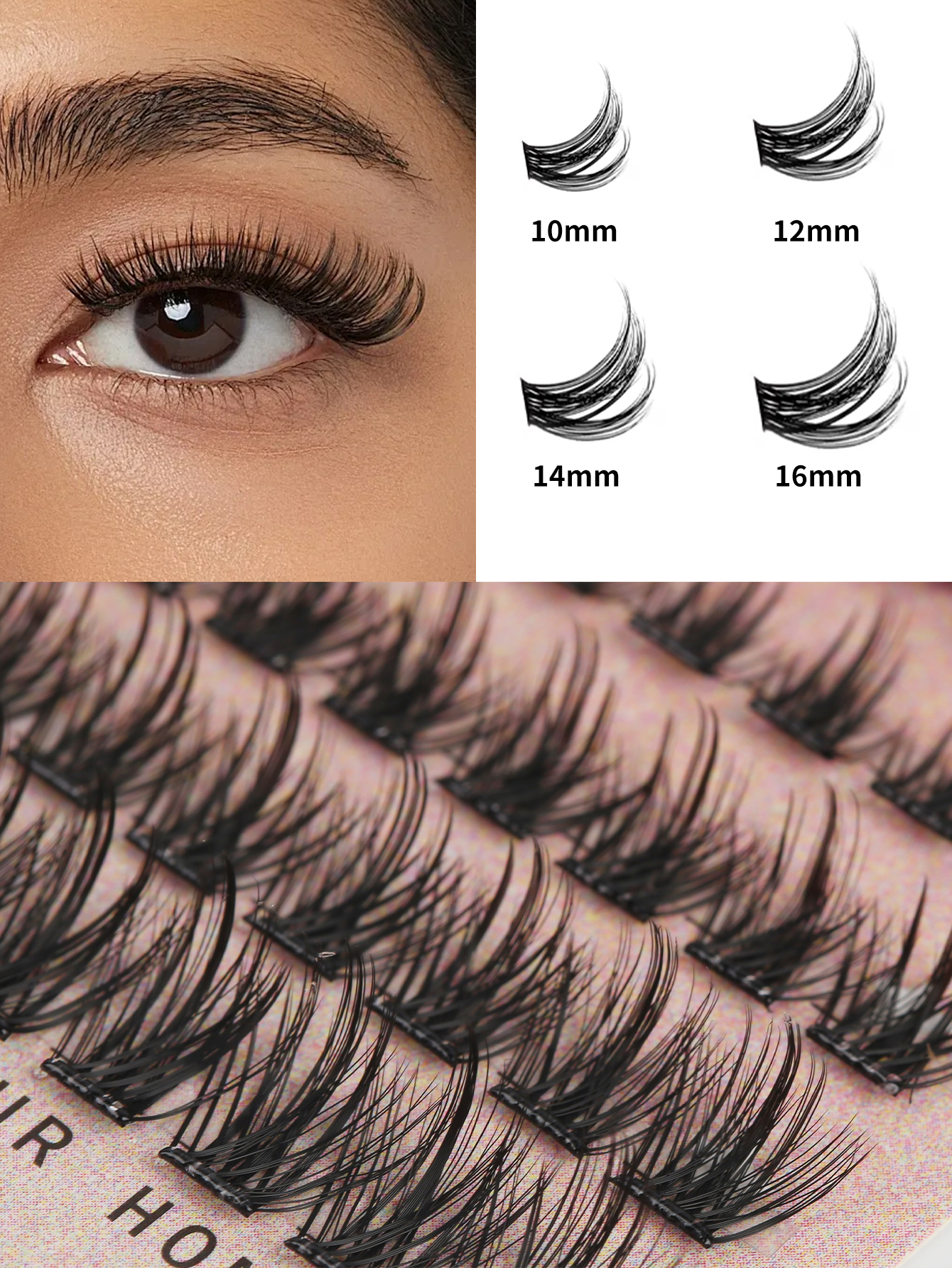 Self Adhesive Eyelashes Kit On Lashes Pre Glued Eyelash Clusters Self Stick Cluster Lashes No Glue No Remover Needed DIY Lash Extension Kit 