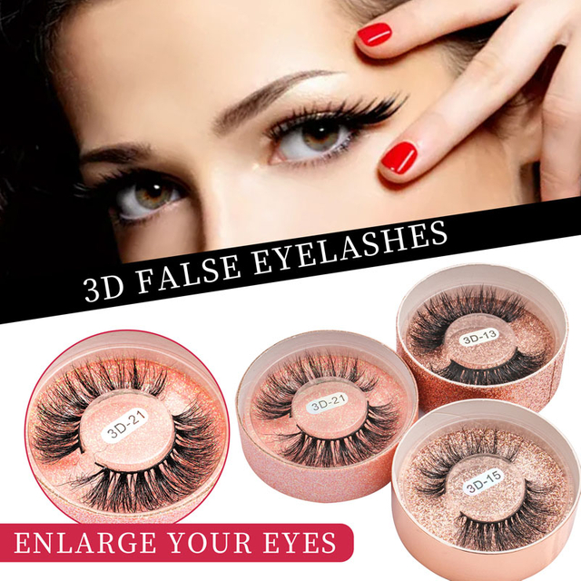 3D Mink Eyelashes Luxurious Fluffy False Lashes 100% Siberian 3D false Mink Eyelashes Reusable Handmade Natural Look Lashes Fake Eyelashes 